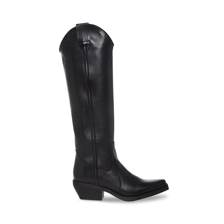 Botas Hasta La Rodilla Steve Madden Heard Cuero Mujer Negras | ES VE6E1S